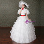 Shop 2019 Long & Short White Ball Gown Tulle Ruffle High Neck Puff Sleeve Drama Show Vintage Gown Dress With Factory Price From Kemedress