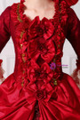 Shop 2019 Long & Short Red Ball Gown Satin Lace Puff Sleeve With Bow Drama Show Vintage Gown Dress With Factory Price From Kemedress