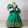 Shop 2019 Long & Short Green Ball Gown Satin Long Sleeve Appliques Drama Show Vintage Gown Dress With Factory Price From Kemedress
