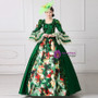 Shop 2019 Long & Short Green Satin Print Puff Lace Sleeve Pleats Show Vintage Gown Dress With Factory Price From Kemedress