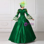 Shop 2019 Long & Short Green Satin Print Puff Lace Sleeve Pleats Show Vintage Gown Dress With Factory Price From Kemedress