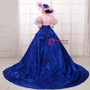 Shop 2019 Long & Short Pink And Blue Satin Cap Sleeve High Neck Drama Show Vintage Gown Dress With Factory Price From Kemedress