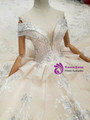 Shop 2019 Long & Short Champagne Tulle Appliques Off The Shoulder Wedding Dress With Train With Factory Price From Kemedress