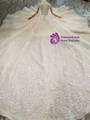 Shop 2019 Long & Short Champagne Ball Gown Lace High Neck Cap Sleeve Weddding dDress With Long Train With Factory Price From Kemedress
