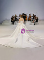 Shop 2019 Long & Short Ivory White Satin Strapless Bow Wedding Dress With Long Train With Factory Price From Kemedress