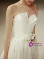 Shop 2019 Long & Short A-Line Ivory White Tulle Satin Strapless Wedding Dress With Flower With Factory Price From Kemedress