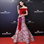 Shop 2019 Long & Short In Stock:Ship in 48 Hours Red Velvet Print Off The Shoulder Prom Dress With Factory Price From Kemedress