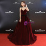 Shop 2019 Long & Short In Stock:Ship in 48 Hours Burgundy Velvet Spaghetti Straps Prom Dress With Factory Price From Kemedress