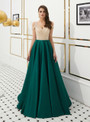 Shop 2019 Long & Short Green Satin V-neck Cold Shoulder Backless Long Prom Dress With Beading With Factory Price From Kemedress