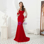 Shop 2019 Long & Short Red Mermaid Satin Long Sleeve Bateau See Through Back Prom Dress With Beading With Factory Price From Kemedress