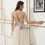 Shop 2019 Long & Short Light Champagne Tulle Backless Long Prom Dress With Beading Crystal With Factory Price From Kemedress