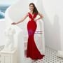 Shop 2019 Long & Short Red Mermaid Deep V-neck See Through Back Long Prom Dress With Beading With Factory Price From Kemedress