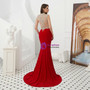 Shop 2019 Long & Short Red Mermaid Deep V-neck See Through Back Long Prom Dress With Beading With Factory Price From Kemedress