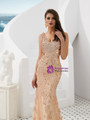Shop 2019 Long & Short Champagne Mermaid Tulle V-neck Backless Sequins Long Prom Dress With Sequins With Factory Price From Kemedress