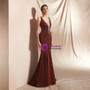 Shop 2019 Long & Short Brown Mermaid Deep V-neck Backless Lace Up Long Prom Dress With Factory Price From Kemedress