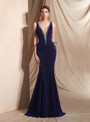 Shop 2019 Long & Short Purple Mermaid Deep V-neck Backless Lace Up Long Prom Dress With Factory Price From Kemedress