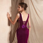 Shop 2019 Long & Short Sexy Purple Mermaid Deep V-neck Backless Lace Up Long Prom Dress With Factory Price From Kemedress