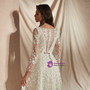 Shop 2019 Long & Short A-Line Champagne Tulle Lace Long Sleeve See Through Wedding Dress With Factory Price From Kemedress