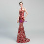 Shop 2019 Long & Short Red Mermaid Sequins Scoop Backless Long Prom Dress With Factory Price From Kemedress