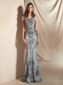 Shop 2019 Long & Short Silver Gray Mermaid Sequins Scoop Cap Sleeve Prom Dress With Factory Price From Kemedress