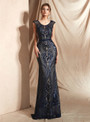 Shop 2019 Long & Short Sexy Blue Mermaid Sequins Scoop Cap Sleeve Prom Dress With Factory Price From Kemedress