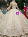 Shop 2019 Long & Short Champagne Ball Gown Tulle Sequins Long Sleeve Wedding Dress With Beading With Factory Price From Kemedress