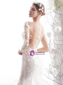 Shop 2019 Long & Short Ivory White Mermaid Lace Long Sleeve See Through Back Wedding Dress With Factory Price From Kemedress