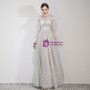 Shop 2019 Long & Short In Stock:Ship in 48 Hours A-Line Gray Tulle Short Sleeve Prom Dress With Factory Price From Kemedress