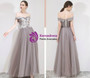 Shop 2019 Long & Short  In Stock:Ship in 48 Hours Gray Tulle Appliques Off The Shoulder Prom Dress With Factory Price From Kemedress