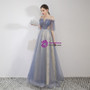 Shop 2019 Long & Short In Stock:Ship in 48 Hours Blue And Champagne Tulle Bateau Prom Dress With Factory Price From Kemedress