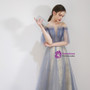 Shop 2019 Long & Short In Stock:Ship in 48 Hours Blue And Champagne Tulle Bateau Prom Dress With Factory Price From Kemedress