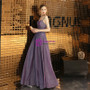 Shop 2019 Long & Short In Stock:Ship in 48 Hours Purple Spaghetti Straps Long Prom Dress With Factory Price From Kemedress