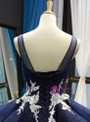 Shop 2019 Long & Short Navy Blue Ball Gown Lace White Lace Appliques Backless Prom Dress With Factory Price From Kemedress
