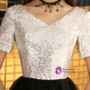 Shop 2019 Long & Short In Stock:Ship in 48 Hours Black Tulle Sequins V-neck Tea Length Prom Dress With Factory Price From Kemedress