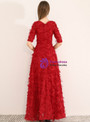 Shop 2019 Long & Short  In Stock:Ship in 48 Hours Burgundy V-neck Short Sleeve Prom Dress With Factory Price From Kemedress
