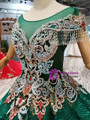 Shop 2019 Long & Short Green Ball Gown Sequins Bateau Appliques Cap Sleeve Wedding Dress With Factory Price From Kemedress