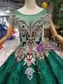 Shop 2019 Long & Short Green Ball Gown Sequins Bateau Appliques Cap Sleeve Wedding Dress With Factory Price From Kemedress