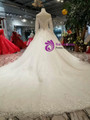 Shop 2019 Long & Short Light Champagne Tulle Lace Appliques Long Sleeve Backless Wedding Dress With Factory Price From Kemedress