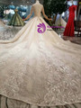 Shop 2019 Long & Short Champagne Ball Gown Tulle Sequins Long Sleeve Wedding Dress With Long Train With Factory Price From Kemedress