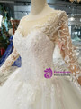 Shop 2019 Long & Short Ivory White Tulle Lace Appliques Long Sleeve Wedding Dress With Beading With Factory Price From Kemedress