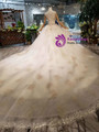 Shop 2019 Long & Short Champagne Tulle Sweetheart Appliques Wedding Dress With Beading With Factory Price From Kemedress