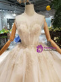 Shop 2019 Long & Short Champagne Tulle Sweetheart Appliques Wedding Dress With Beading With Factory Price From Kemedress