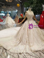 Shop 2019 Long & Short Champagne Ball Gown Tulle Lace Appliques Off The Shoulder Wedding Dress With Beading With Factory Price From Kemedress