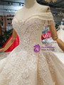 Shop 2019 Long & Short Champagne Ball Gown Tulle Lace Appliques Off The Shoulder Wedding Dress With Beading With Factory Price From Kemedress