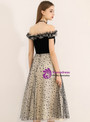 Shop 2019 Long & Short In Stock:Ship in 48 Hours Black Tulle Wave Point Off the Shoulder Prom Dress With Factory Price From Kemedress