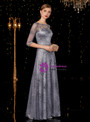 Shop 2019 Long & Short A-Line Silver Gray Tulle Sequins Half Sleeve Backless Long Mother Of The Bride Dress With Factory Price From Kemedress