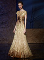 Shop 2019 Long & Short A-Line Champagn Gold Tulle Sequins Cap Sleeve Embroidery Mother Of The Bride Dress With Factory Price From Kemedress