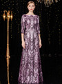 Shop 2019 Long & Short A-Line Purple Sequins Half Sleeve Long Mother Of The Bride Dress With Factory Price From Kemedress