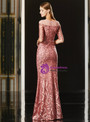 Shop 2019 Long & Short Pink Tulle Sequins Short Sleeve Long Mother Of The Bride Dress With Factory Price From Kemedress