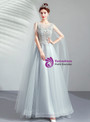 Shop 2019 Long & Short In Stock:Ship in 48 Hours Ready To Ship Gray Tulle Appliques Prom Dress With Factory Price From Kemedress